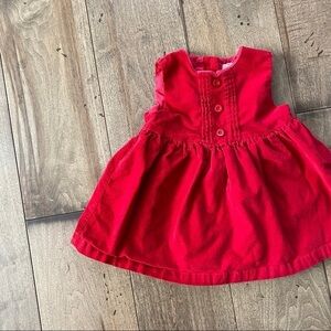 Aura Mesa Baby Girl Dress Red Corduroy 6-9m Infant